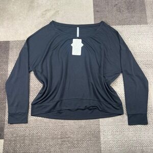 NWT Fabletics Black Betty Pullover II Womens Size 2XL Boat Neck
